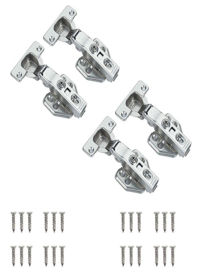 VOLO 4 Pieces (2 Sets) European Style Soft Close Concealed Cabinet Hinges with Screws | Clip On 0 Crank Full Overlay Hinges for Kitchen Cabinets and Wardrobes | Mild Steel - Image 1